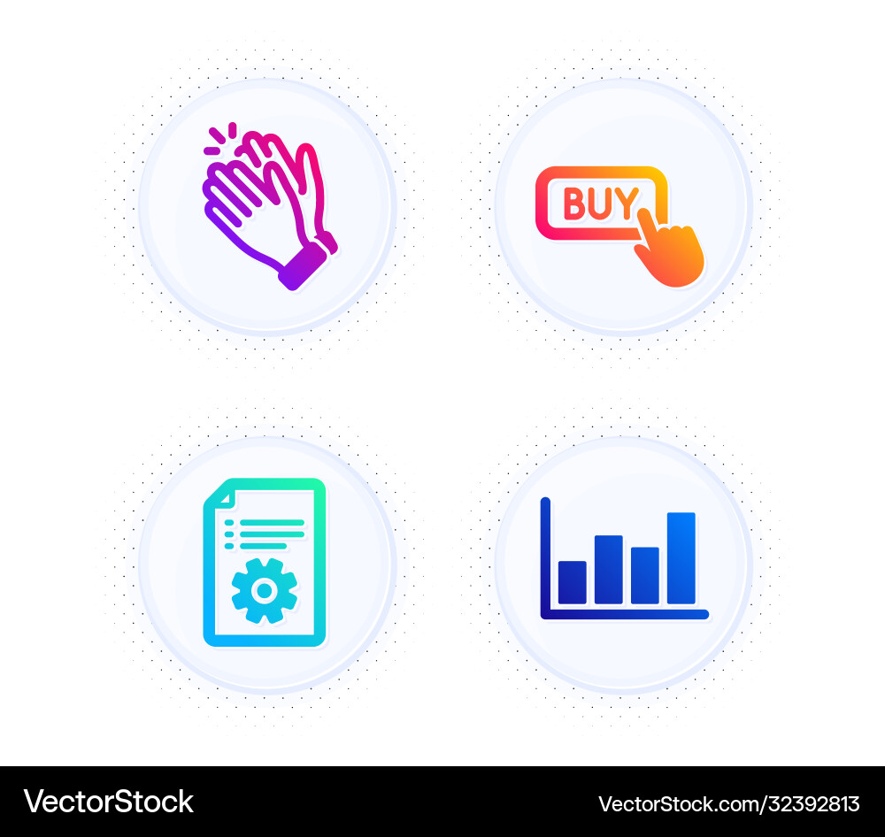 Technical documentation buy button and clapping Technical documentation buy button and clapping vector image