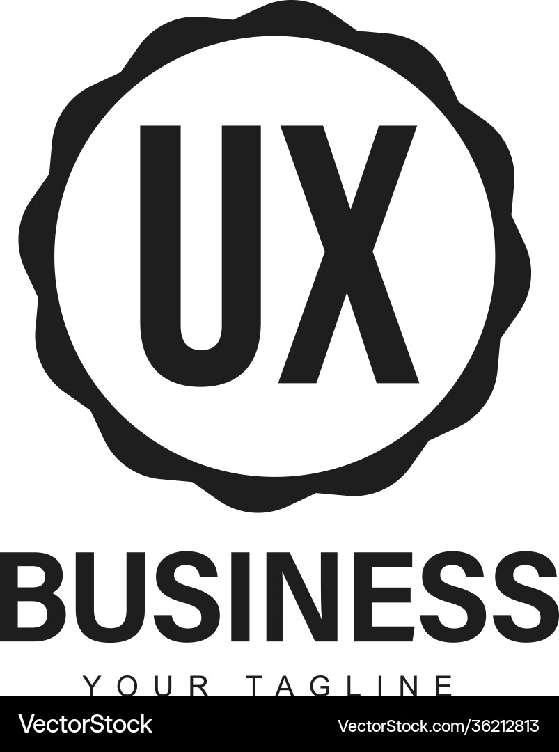 Ux initial a logo design with abstract style vector image