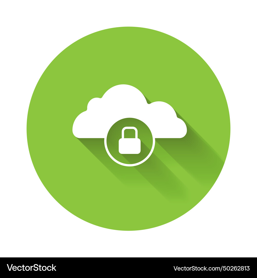 White cloud computing lock icon isolated White cloud computing lock icon isolated vector image