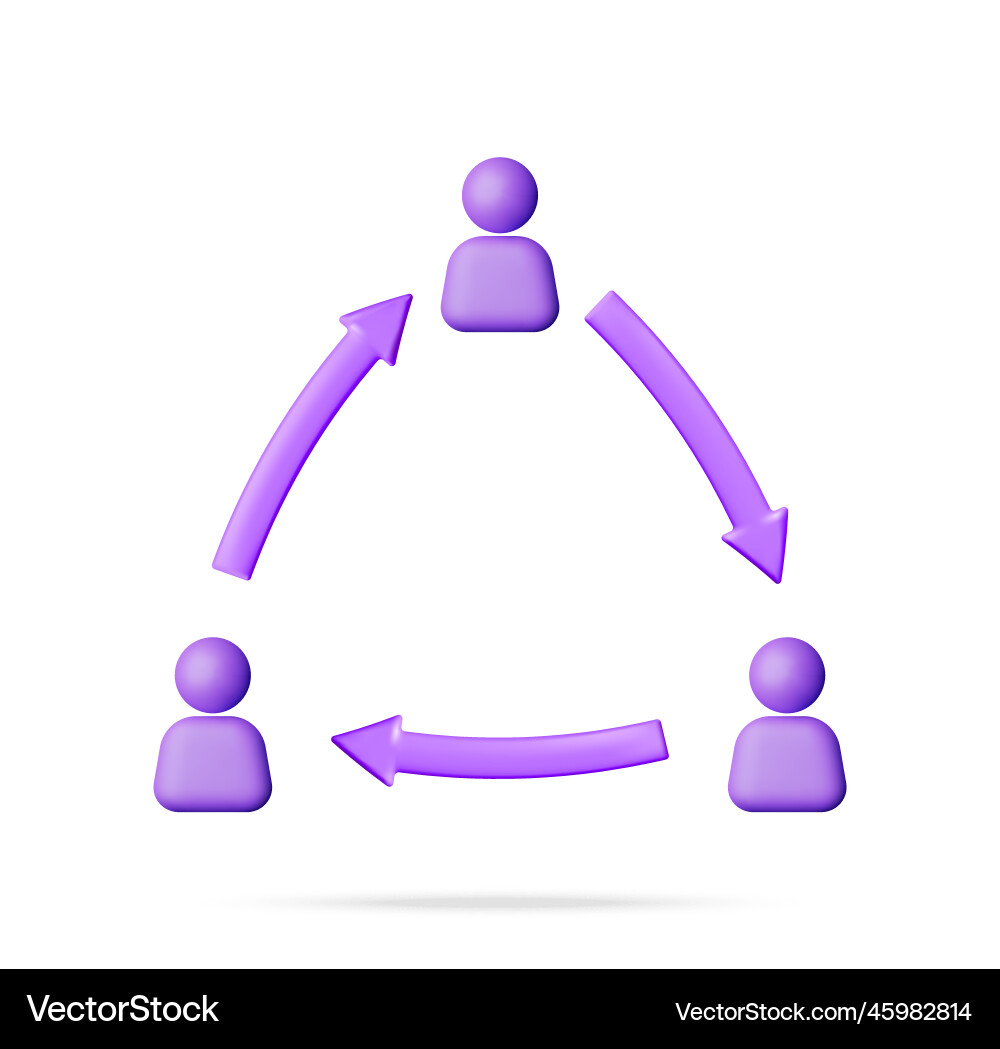 3d user sync or switch symbol vector image