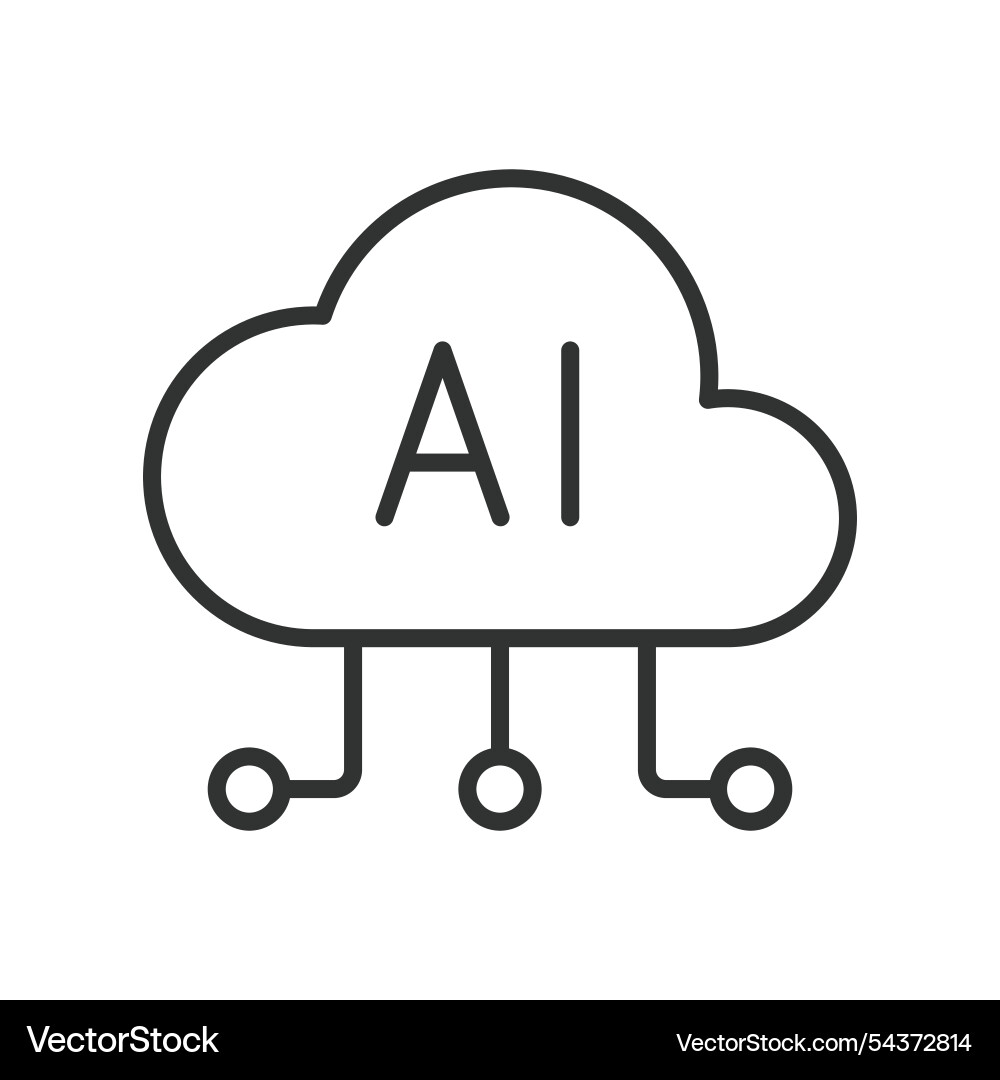 Cloud ai developer services icon in line design Cloud ai developer services icon in line design vector image