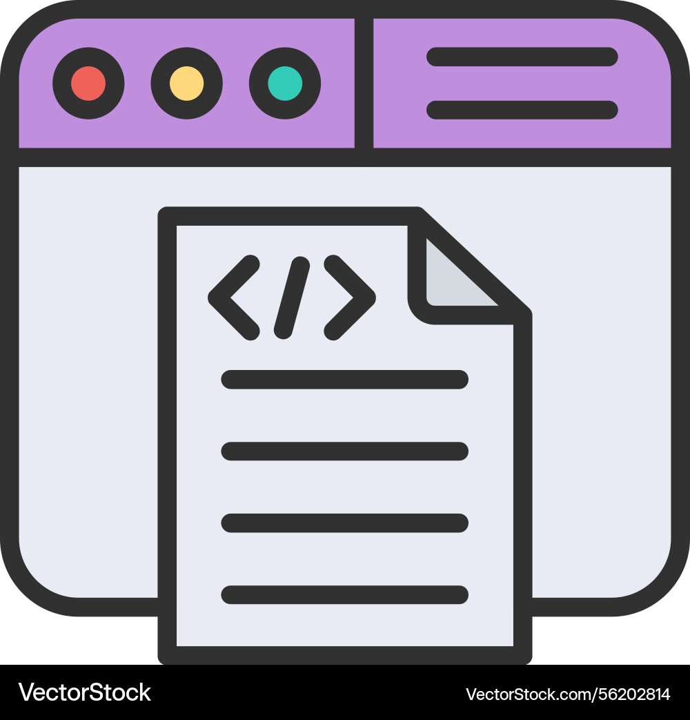 Coding outline filled icon vector image