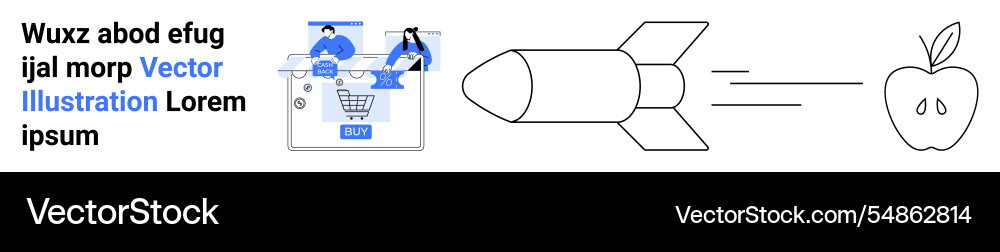 Combining technology and creativity with rocket Vector Image