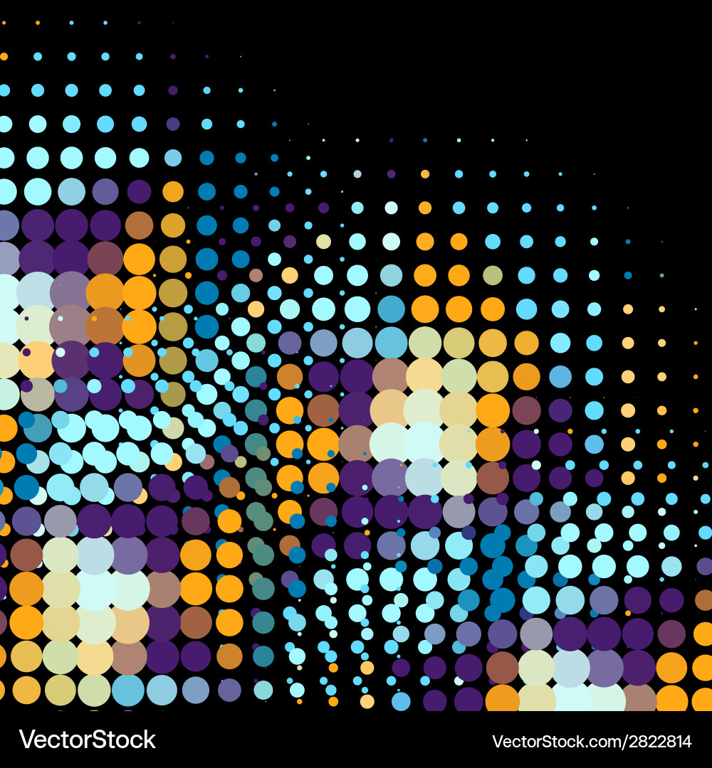 Disco background with halftone dots in retro style Vector Image