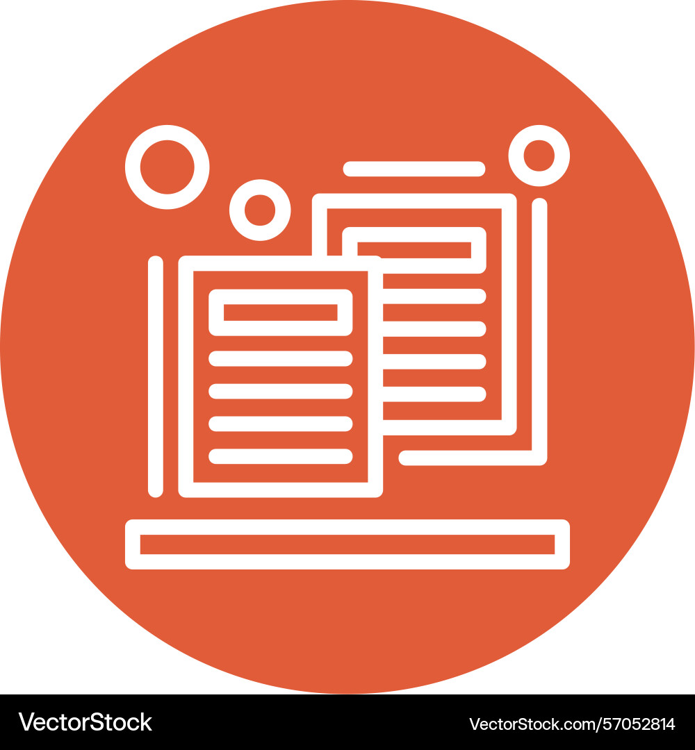 Duplicate content line circle style icon design vector image
