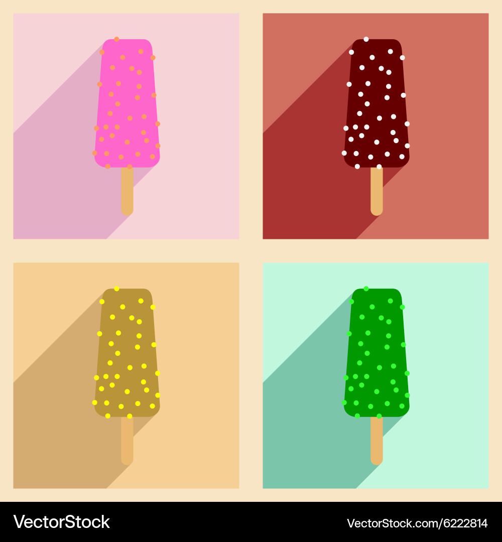 Flat with shadow concept and mobile application Vector Image
