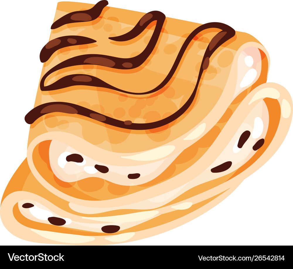 Pancake is folded in a triangle shape decorated Vector Image