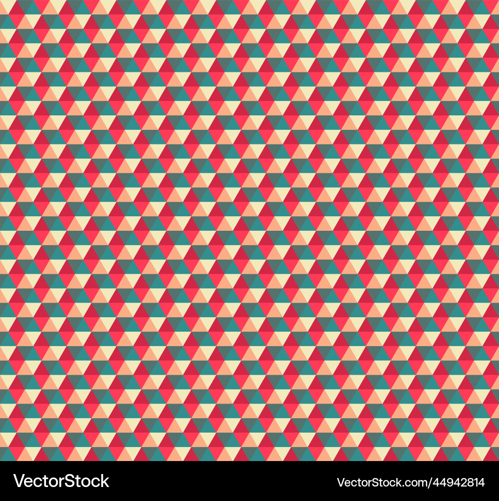 Red bright hexagonal pattern in memphis retro vector image