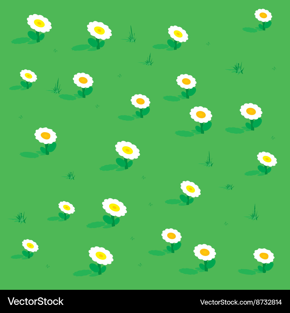 Seamless simple flowers patterns isometric view vector image