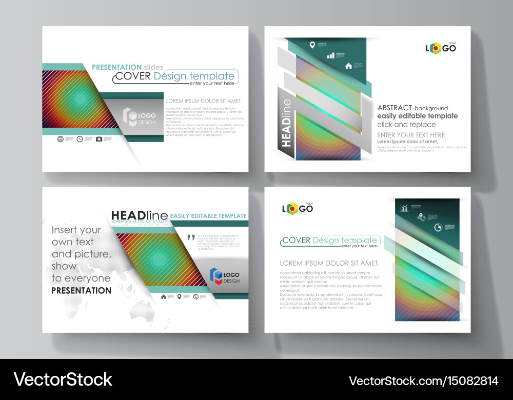 Set of business templates for presentation slides Vector Image