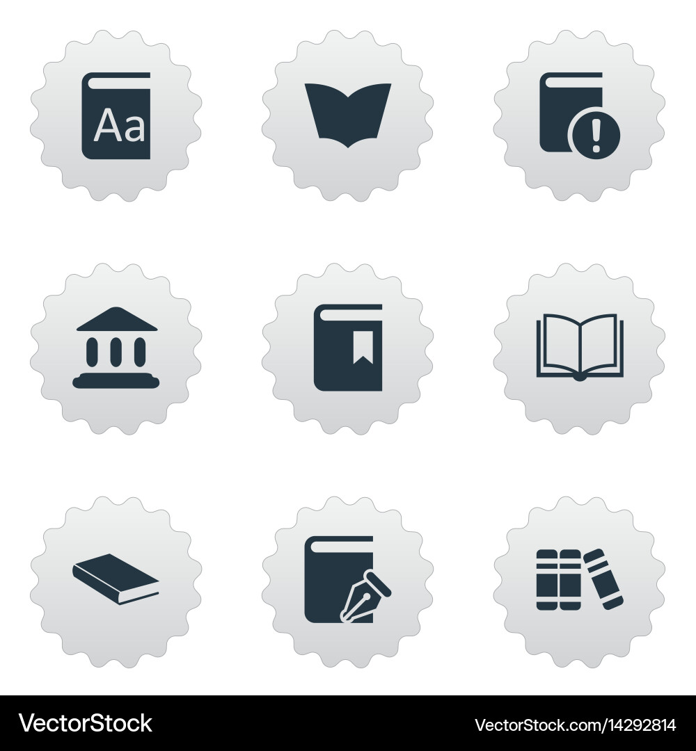 Set of simple reading icons vector image