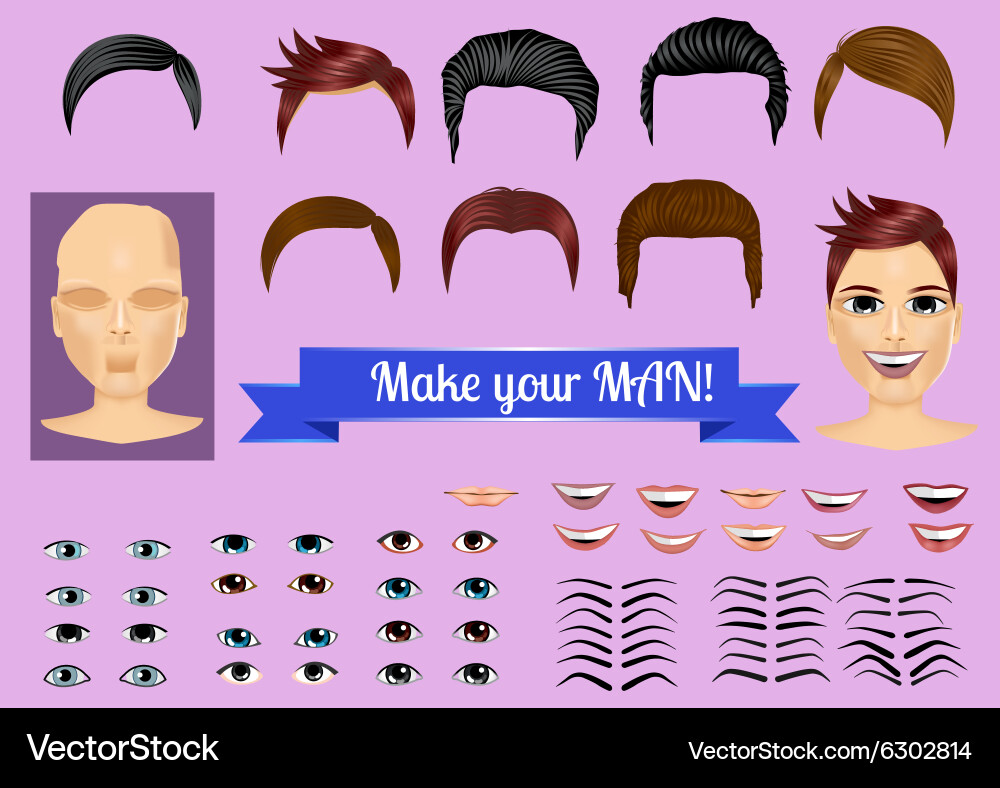 Set to create unique characters Vector Image