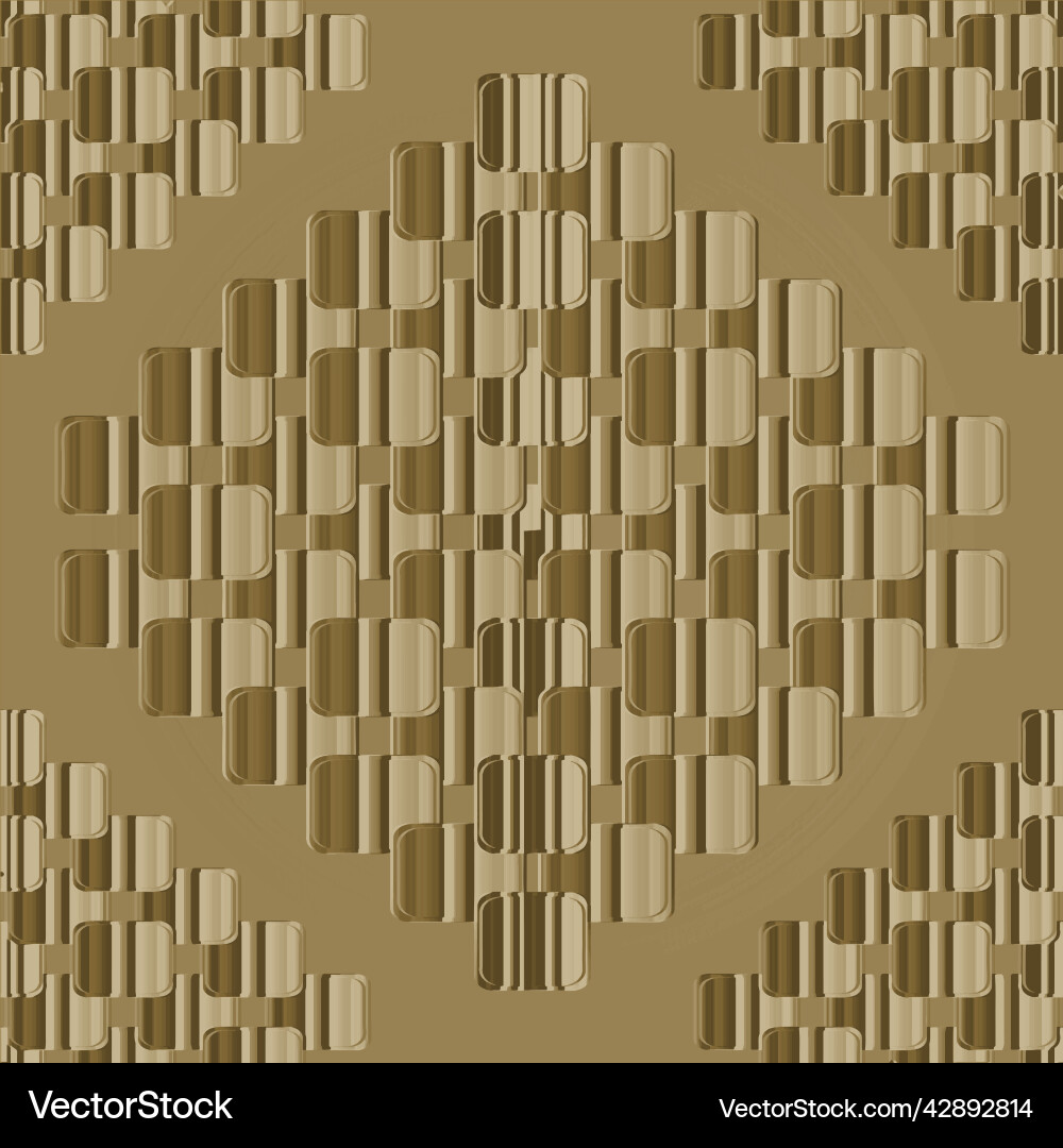 Structured 3d seamless pattern geometric Structured 3d seamless pattern geometric vector image