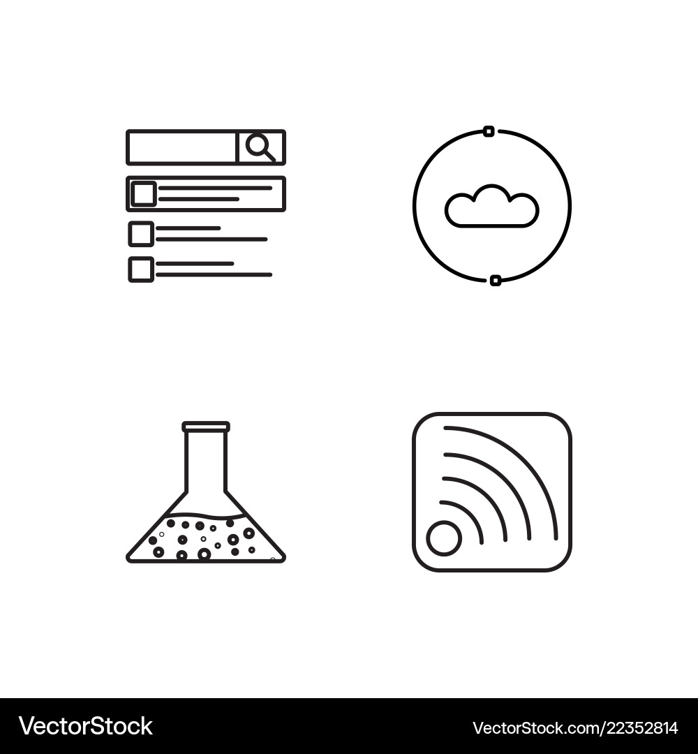 Web simple outlined icons set Web simple outlined icons set vector image