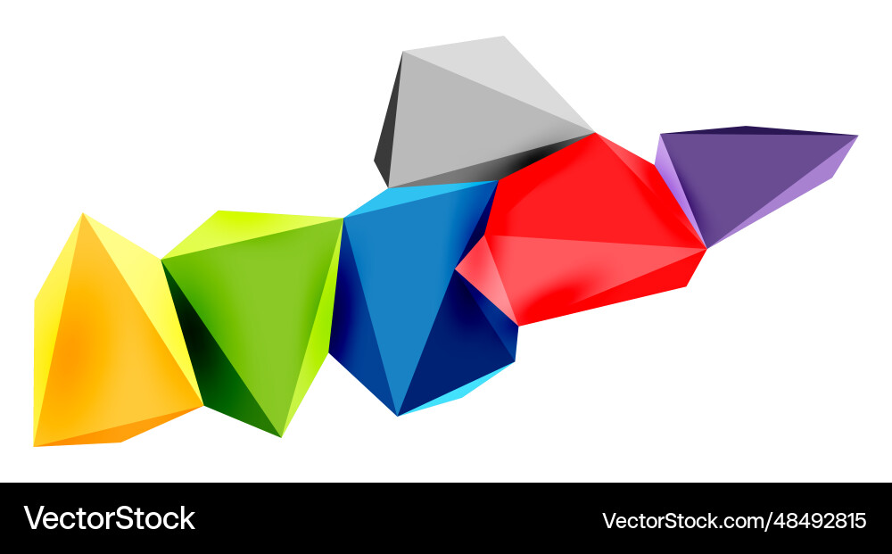 3d low poly triangle design elements 3d low poly triangle design elements vector image