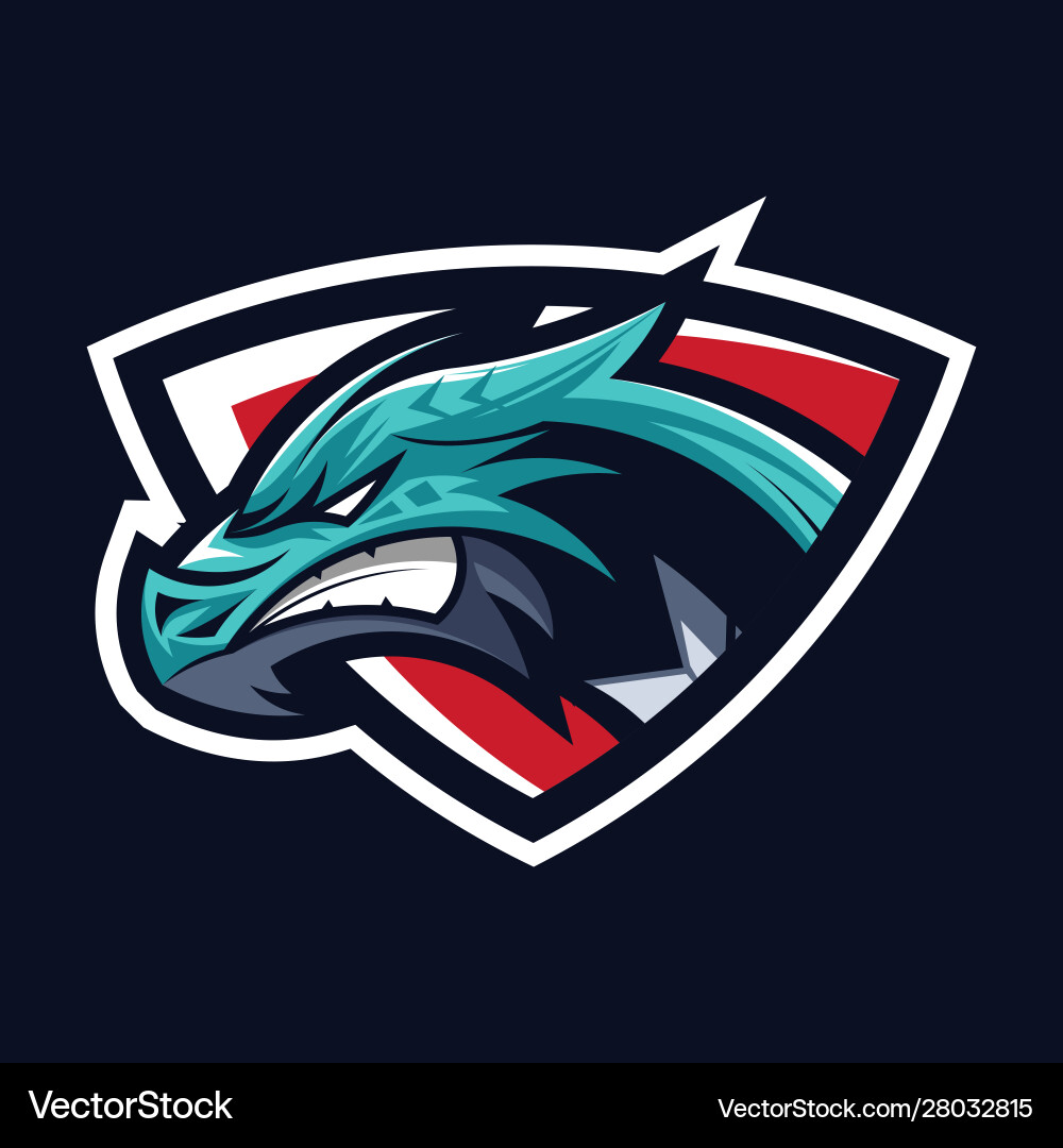 Aggressive Dragon Mascot Logo Vector Image