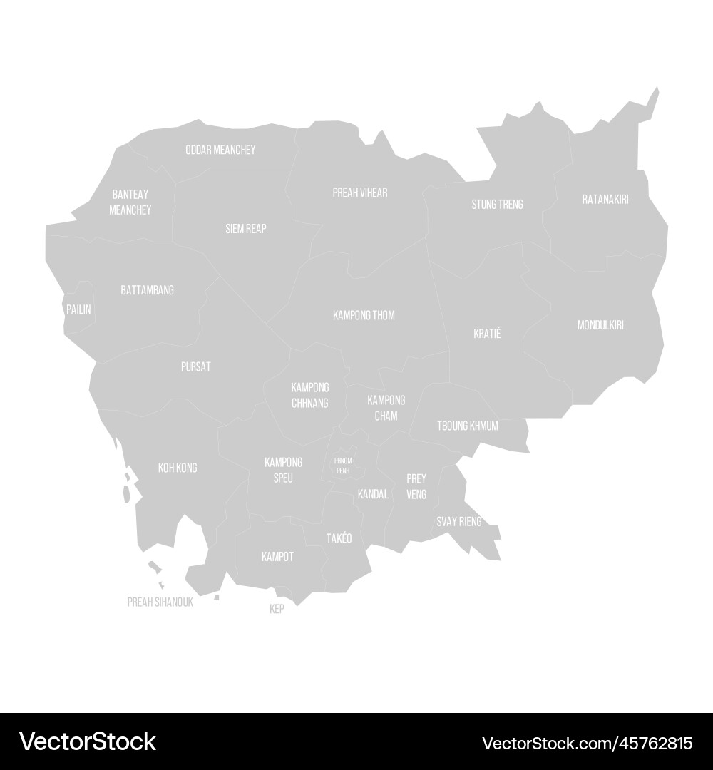 Cambodia political map of administrative divisions Cambodia political map of administrative divisions vector image