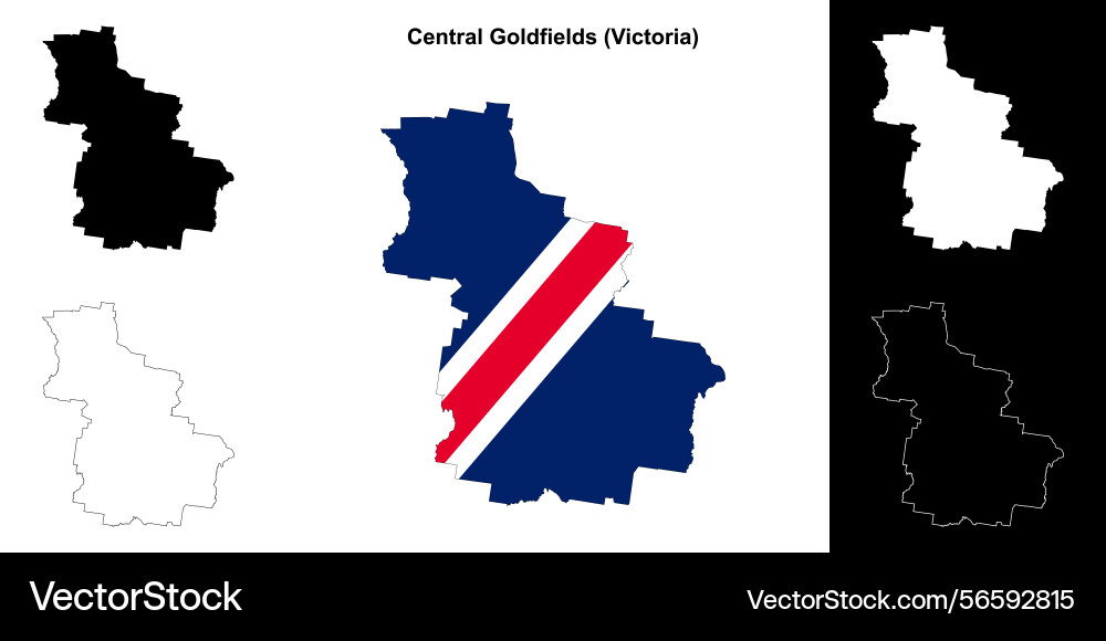 Central goldfields outline map Vector Image
