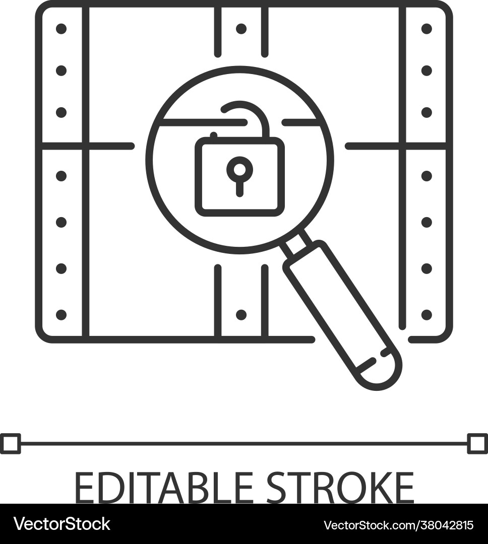 Chest with lock linear icon Chest with lock linear icon vector image