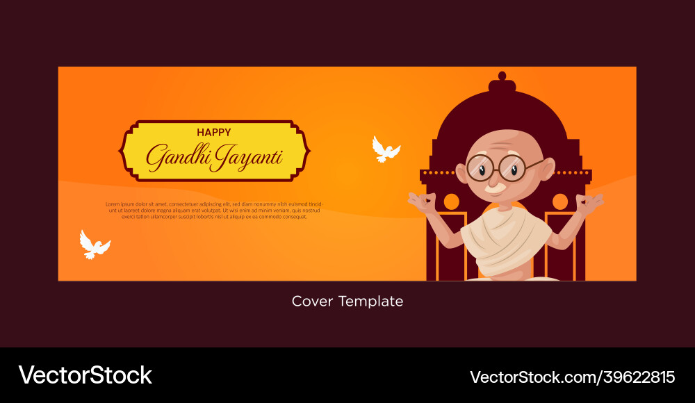 Cover page of happy gandhi jayanti vector image