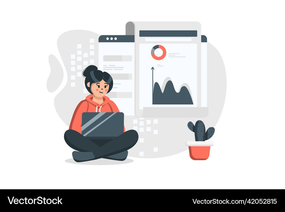Data analytics concept in flat design Data analytics concept in flat design vector image