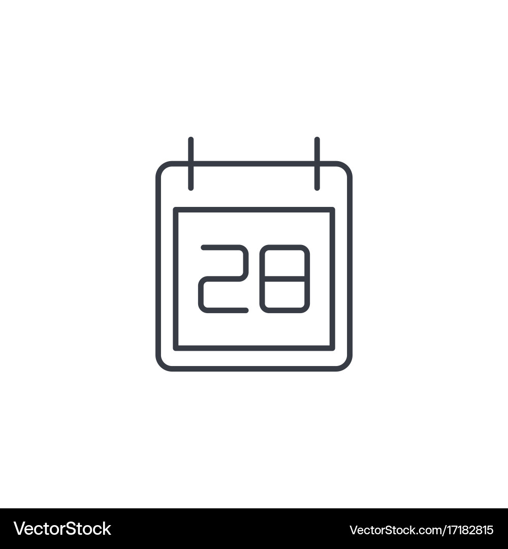 Date and time calendar thin line icon linear Vector Image