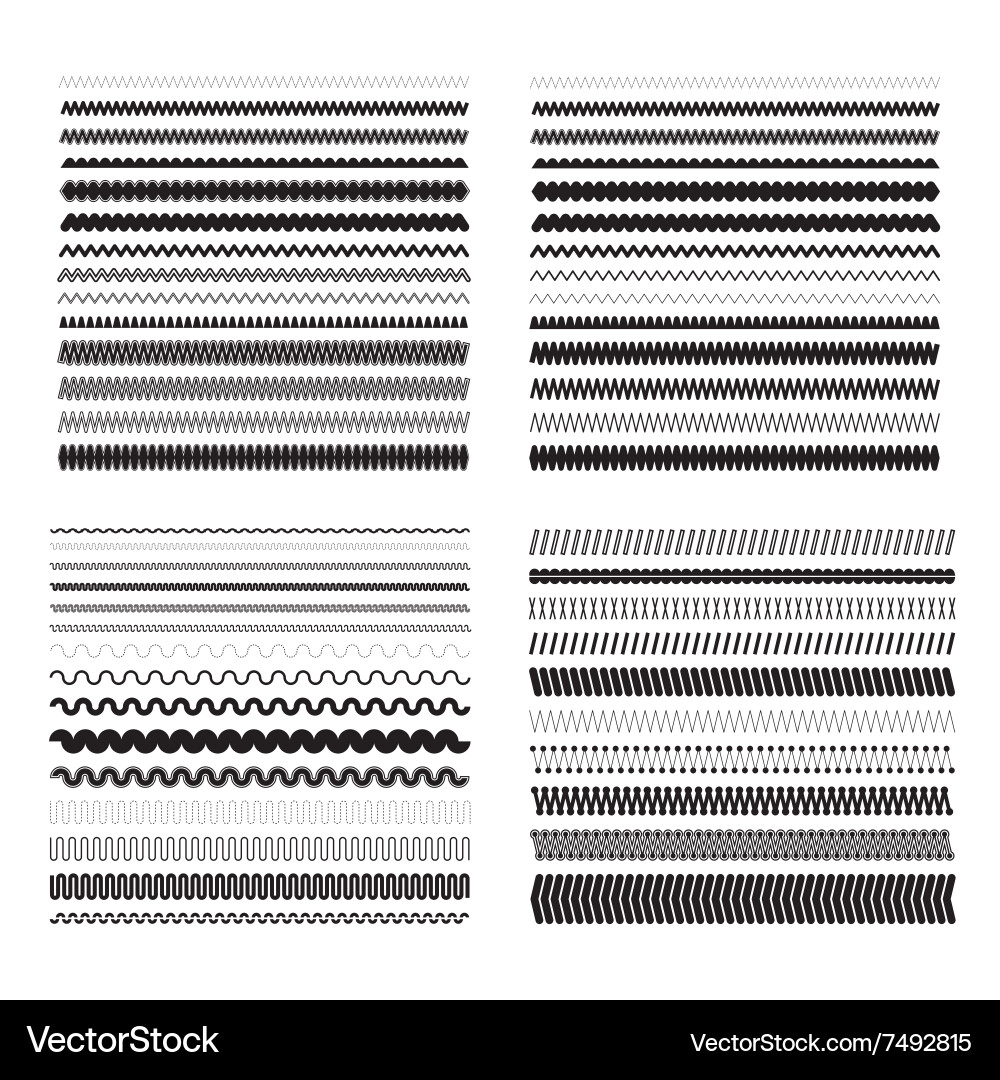 Elegant Zigzag Line Divider Set Vector Image