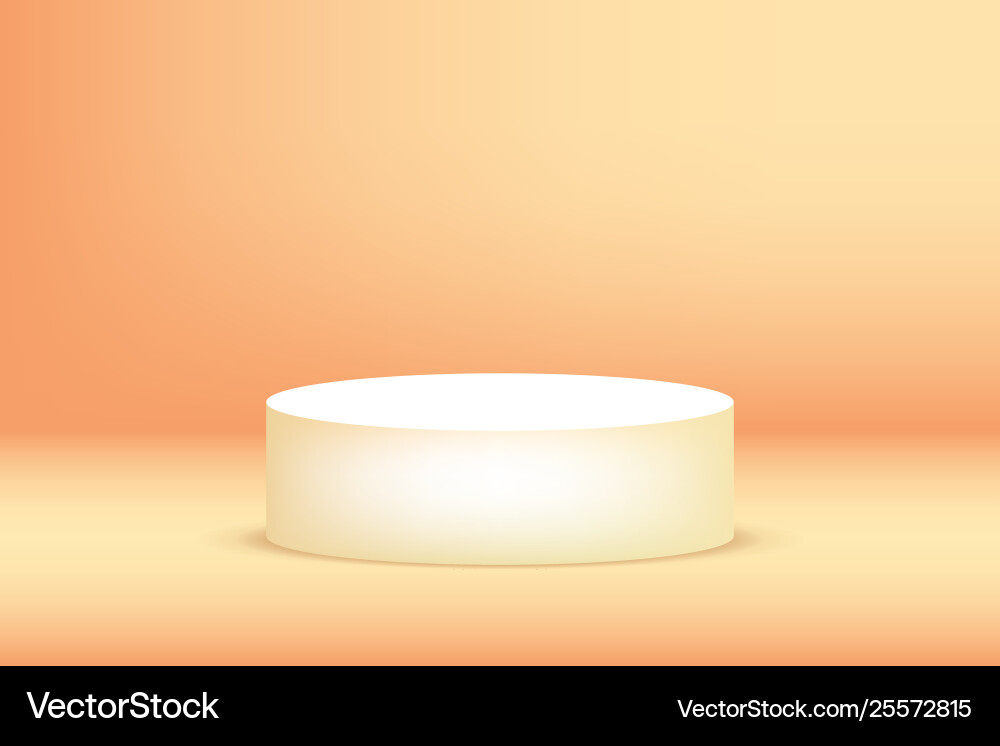 Empty Orange Podium Studio Vector Image