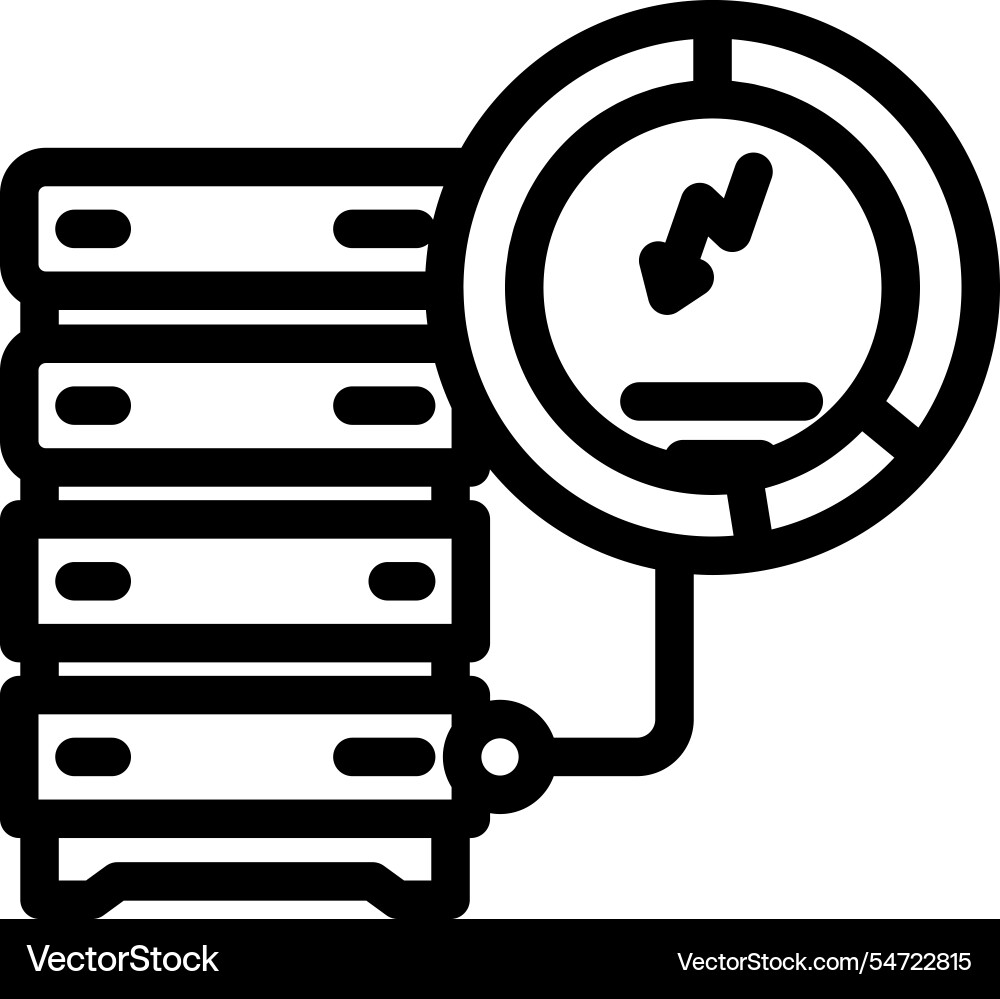 Energy efficient data center line icon Vector Image