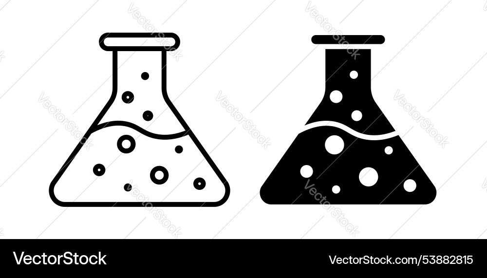 Flask icon set Vector Image