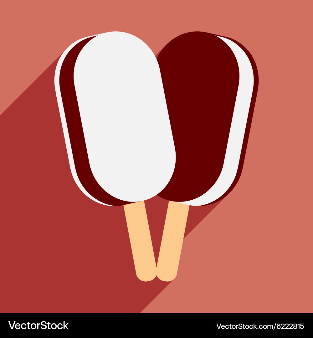 Flat with shadow icon and mobile application ice vector image