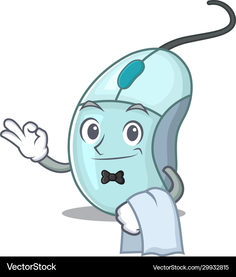 Friendly computer mouse character stand Friendly computer mouse character stand vector image