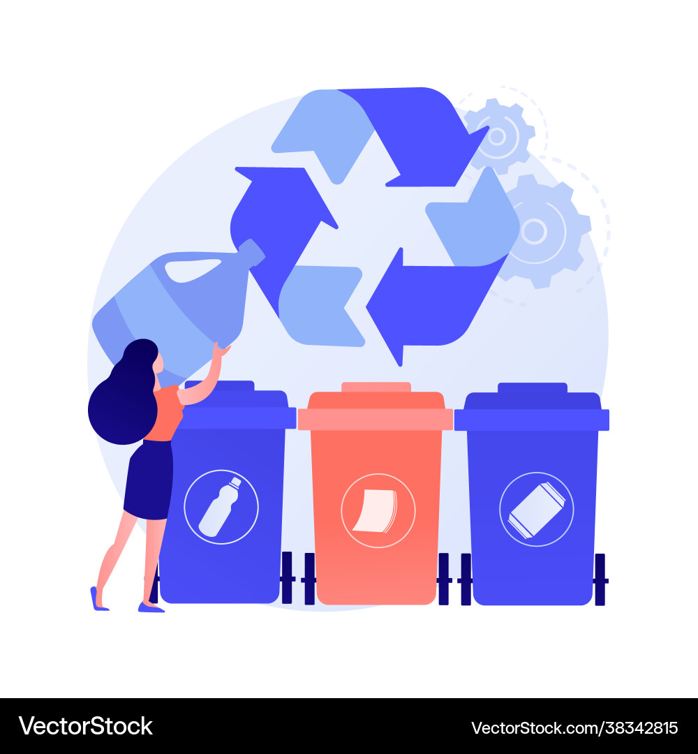 Garbage collection and sorting abstract concept Garbage collection and sorting abstract concept vector image