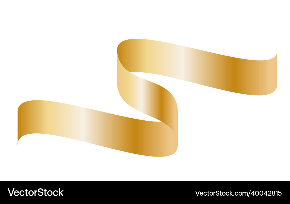 Gold bunte gebogene Band auf weißem Hintergrund Gold bunte gebogene Band auf weißem Hintergrund vektorbild