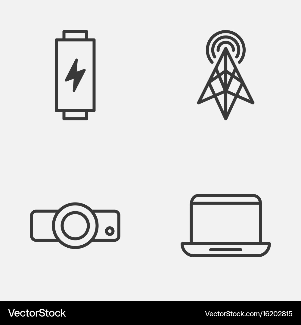 Hardware icons set collection of wireless router vector image