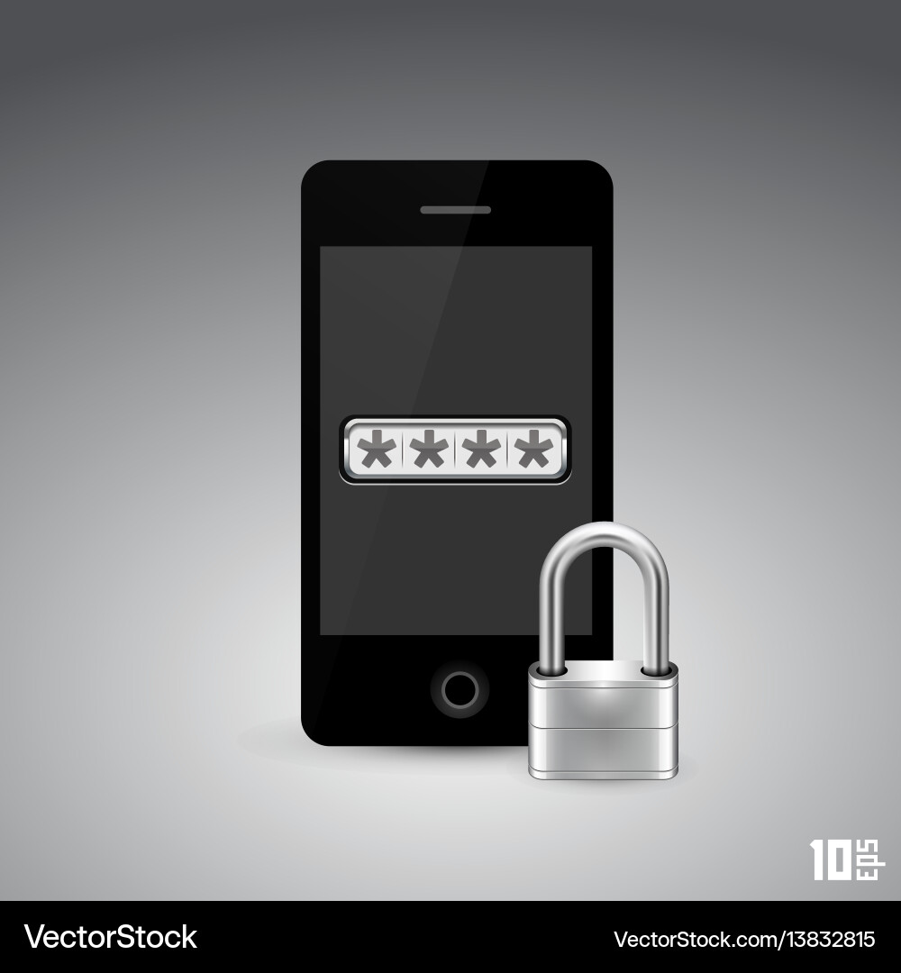 Locked Smartphone Security Royalty Free Vector Image