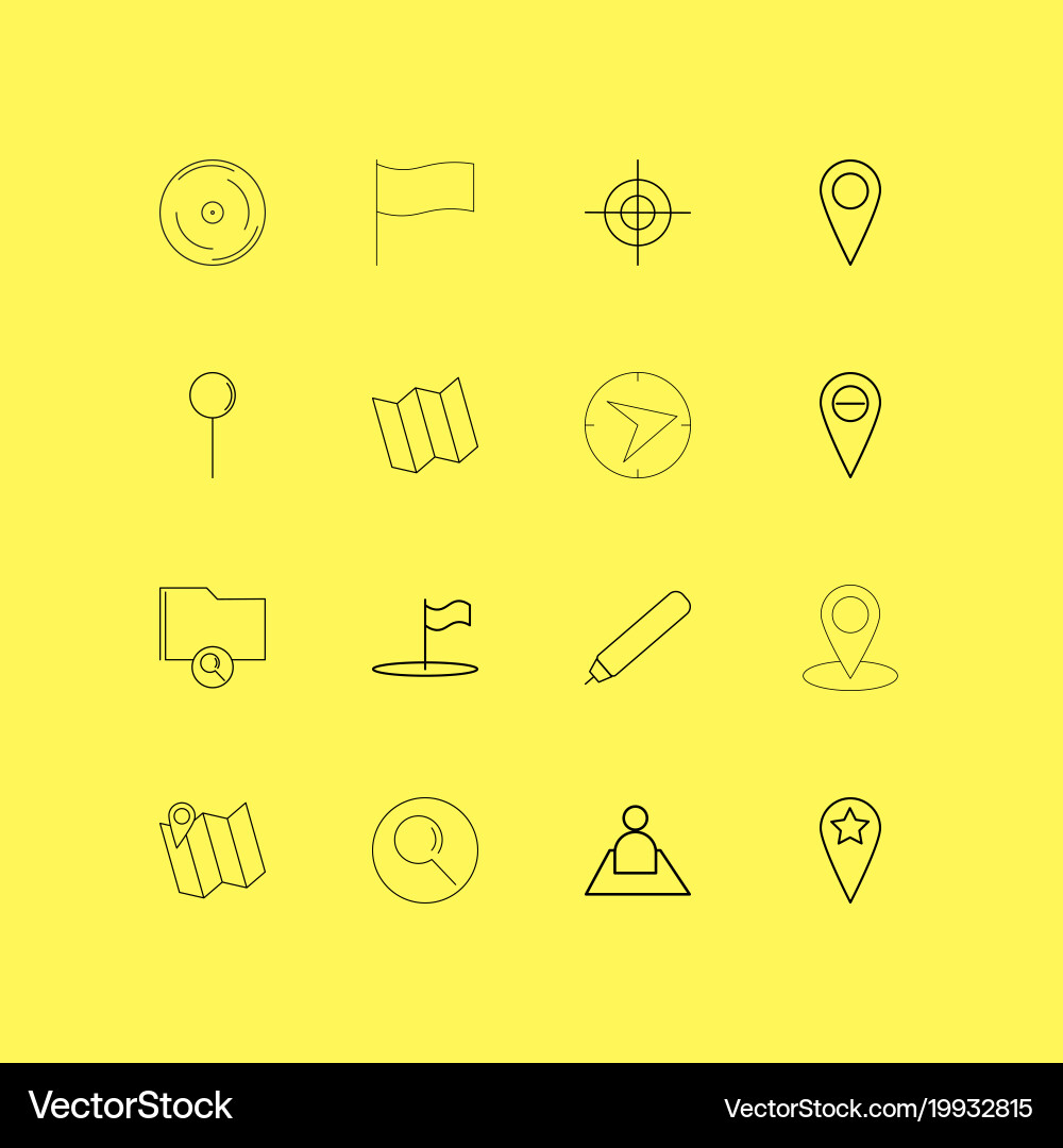 Map and navigation linear icon set simple outline vector image