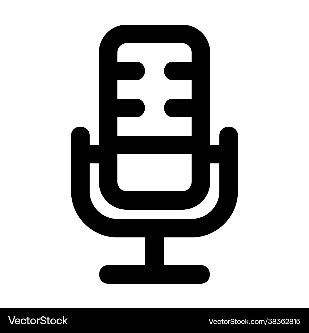 Microphone icon in line style for any projects Microphone icon in line style for any projects vector image