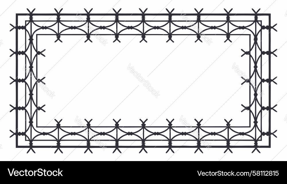 Modern X-Pattern Border Vector Image