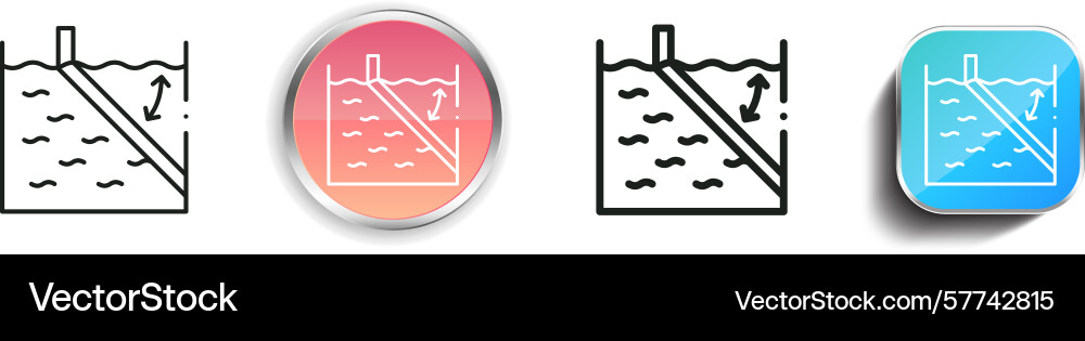 Refraction icon thin linear regular and button Vector Image
