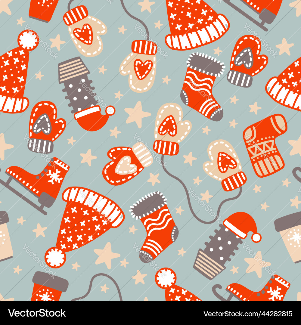 Seamless pattern christmas elements background Seamless pattern christmas elements background vector image
