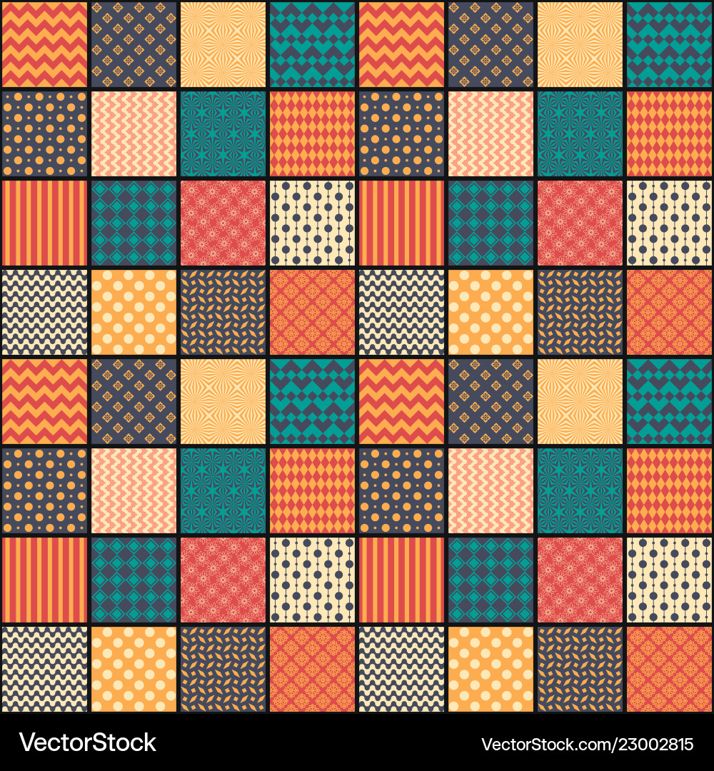 Seamless pattern in style of patchwork Vector Image
