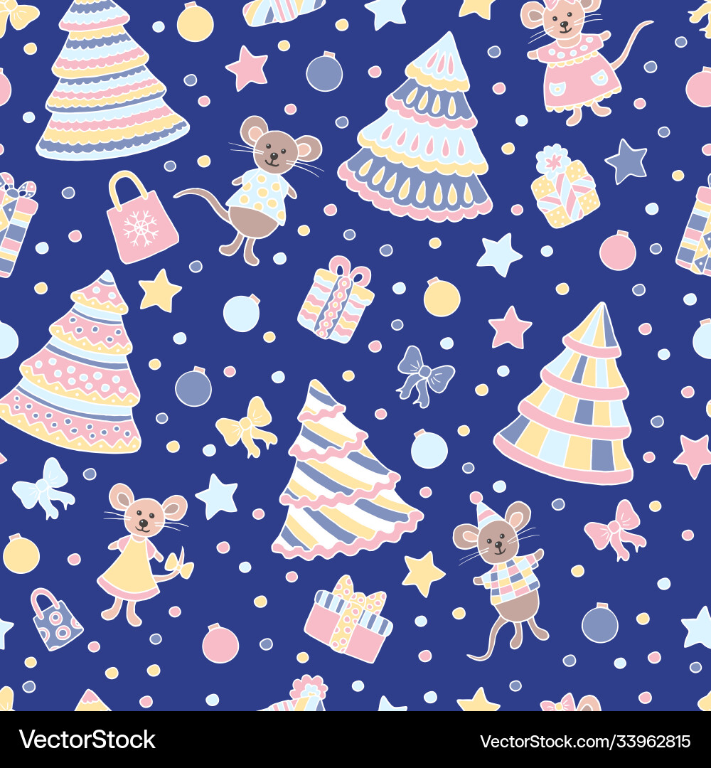 Seamless pattern with christmas trees Seamless pattern with christmas trees Vector Image
