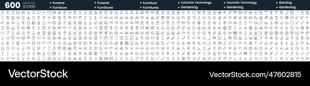 Set of 600 thin line icons in this bundle include Set of 600 thin line icons in this bundle include vector image