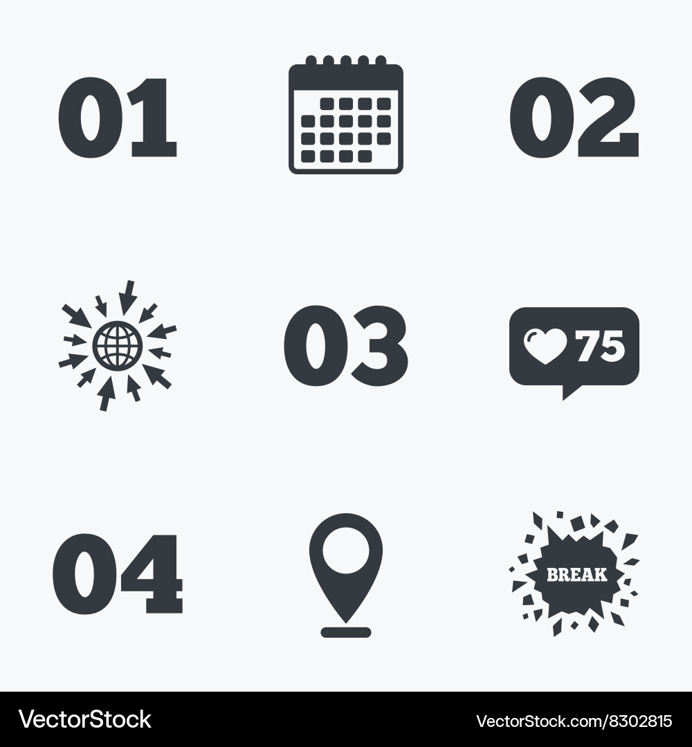 Step one two three icons sequence of options vector image