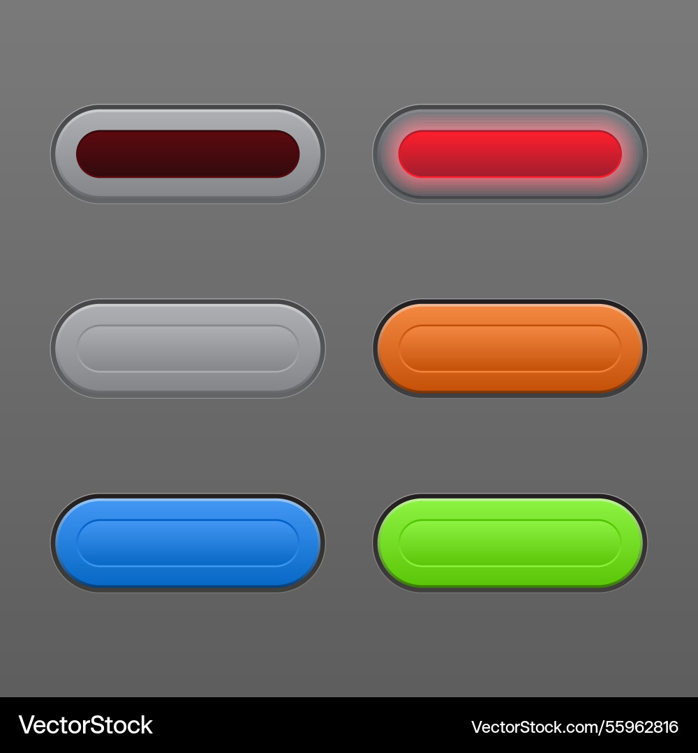 Abstract interface buttons set Abstract interface buttons set Vector Image