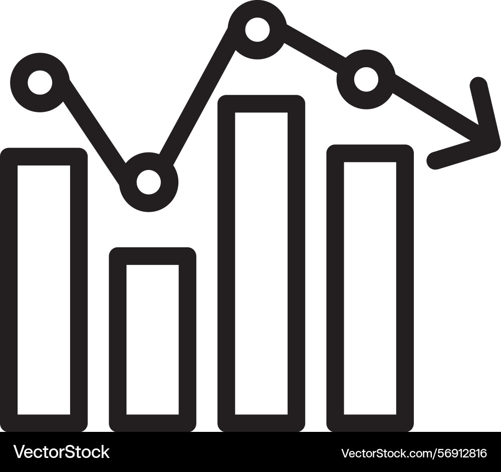Barchart linear style icon design vector image