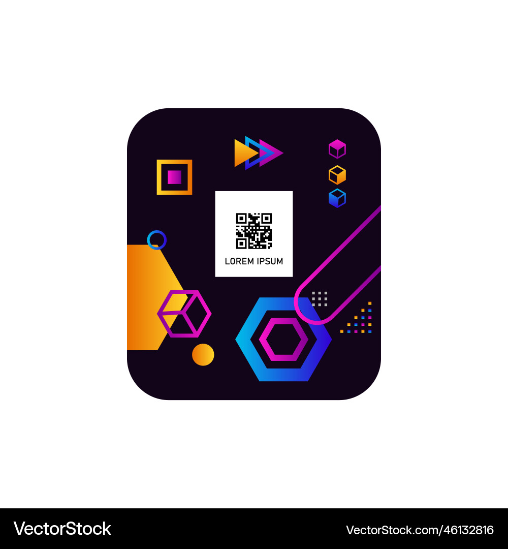 Barcode qr label with minimal design Barcode qr label with minimal design vector image