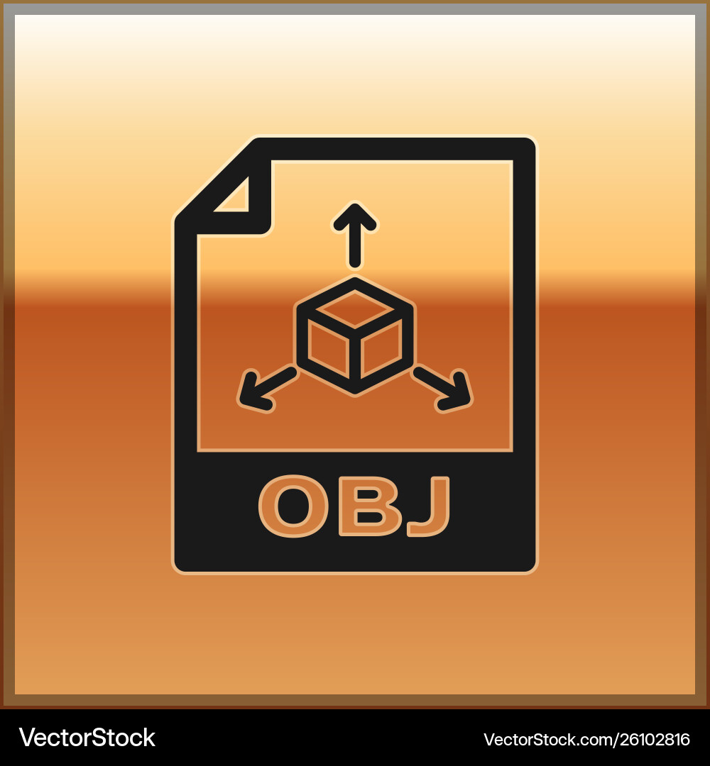 Black obj file document icon download button Black obj file document icon download button Vector Image