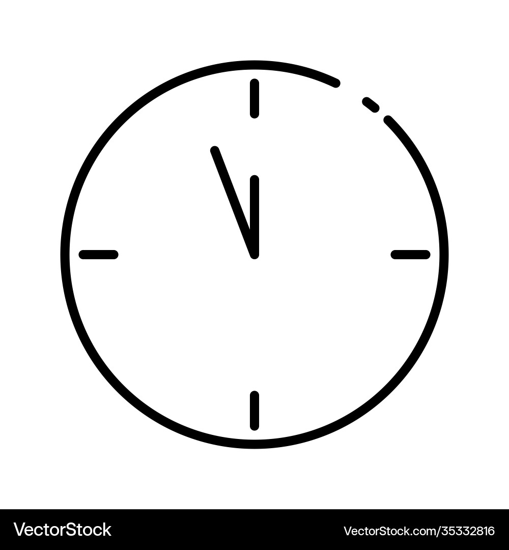 Clock line icon time symbol simple design Clock line icon time symbol simple design vector image
